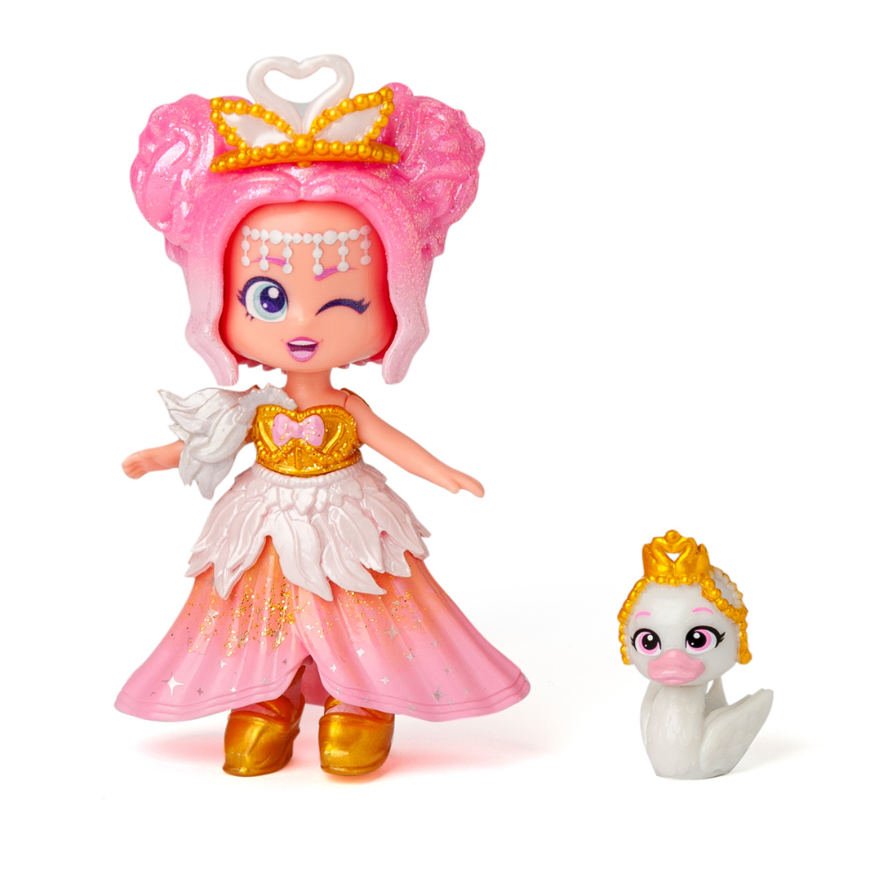 Papusa Kookyloos Princess + animalut - Swan Fantasy