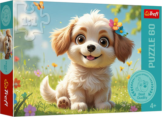 Puzzle 60 piese - Catelus dragut