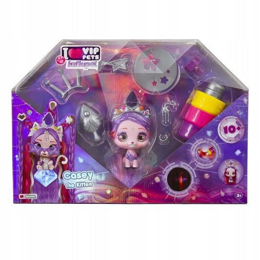 Figurina VIP Pets Casey The Kitten cu par extra lung si accesorii / 3