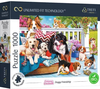 Puzzle UFT 1000 piese - Cuteness Overload: Doggy Friendship