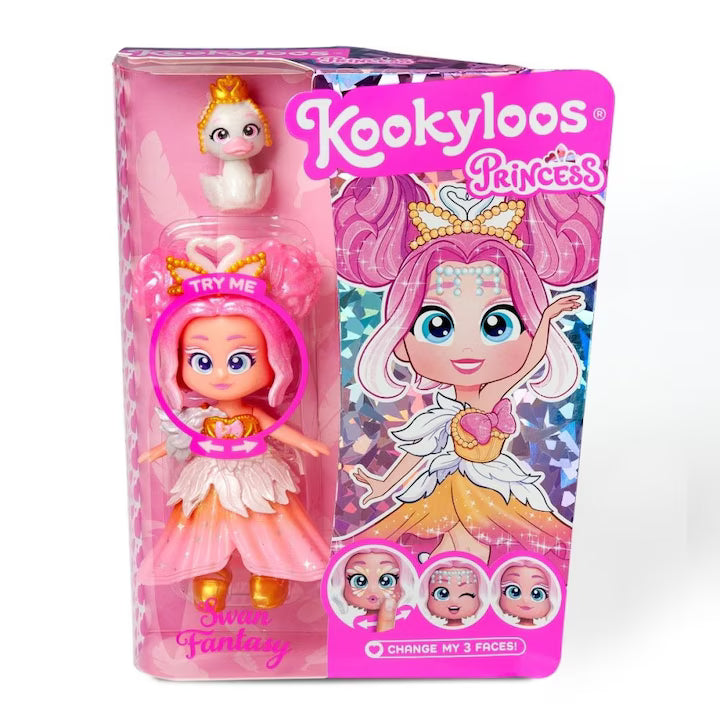 Papusa Kookyloos Princess + animalut - Swan Fantasy