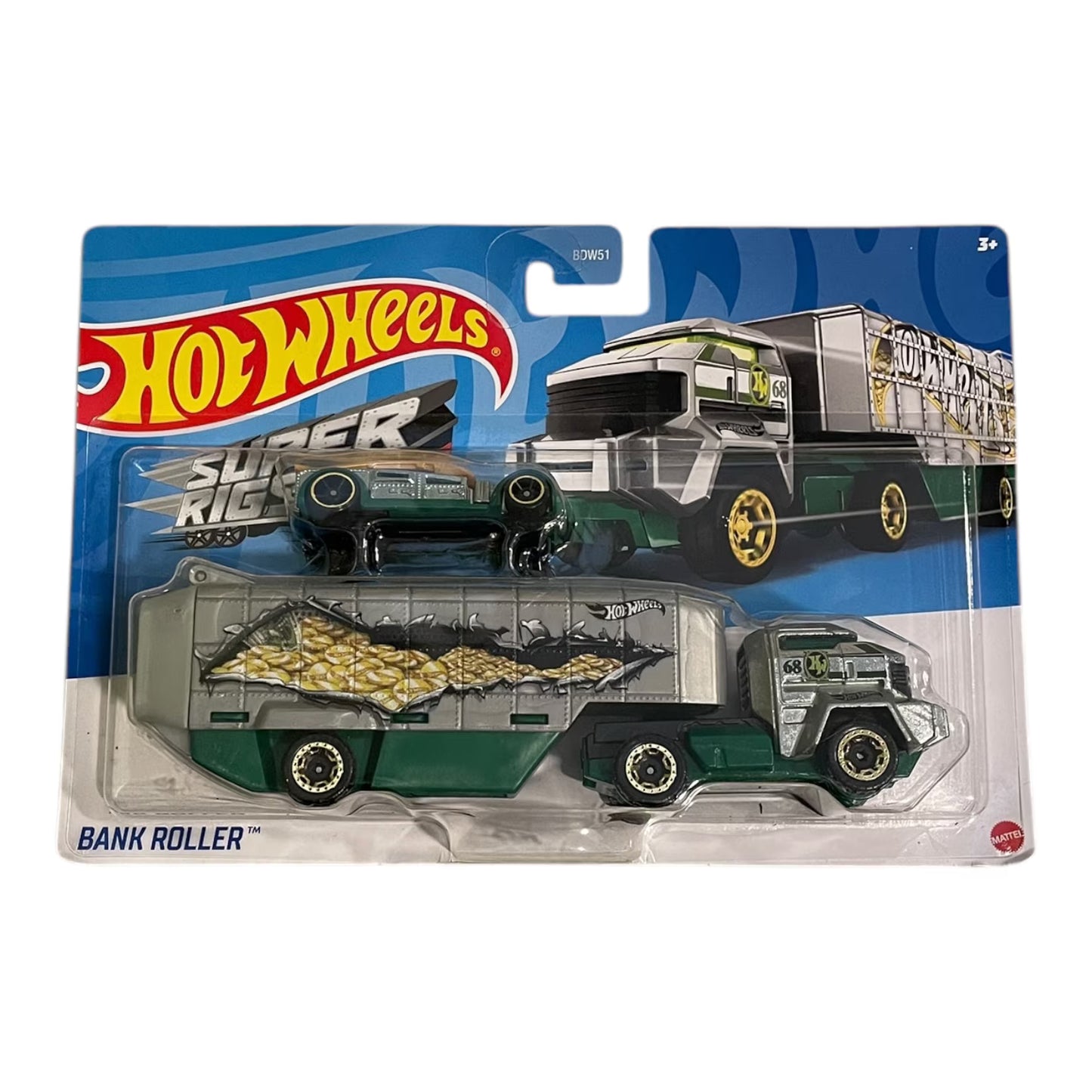 Camion transportor cu masina de curse - Bank Roller