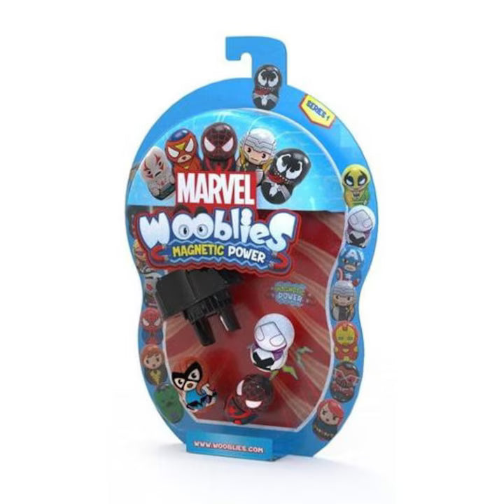 Set 3 Figurine Wooblies Marvel - Magnetic Power, cu lansator / 24