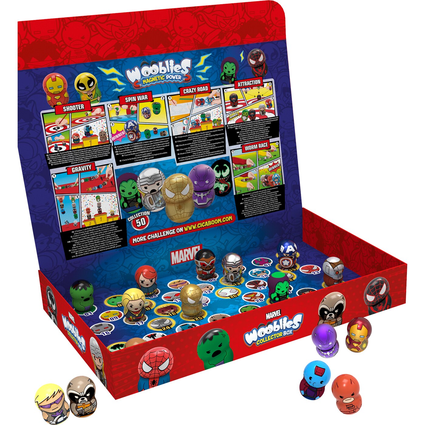Cutie Colectionar Wooblies Marvel - Magnetic Power cu 4 figurine / 8