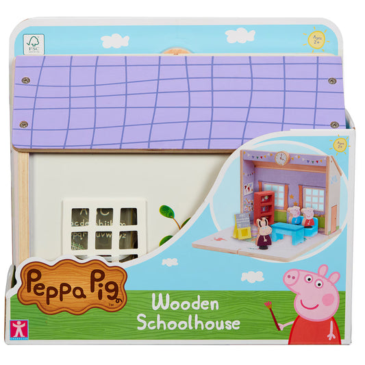 Set de joaca din lemn Peppa Pig - Scoala, cu 3 figurine / 6