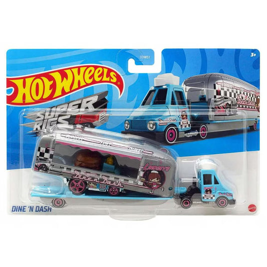 Camion transportor cu masina de curse - Dine 'N Dash