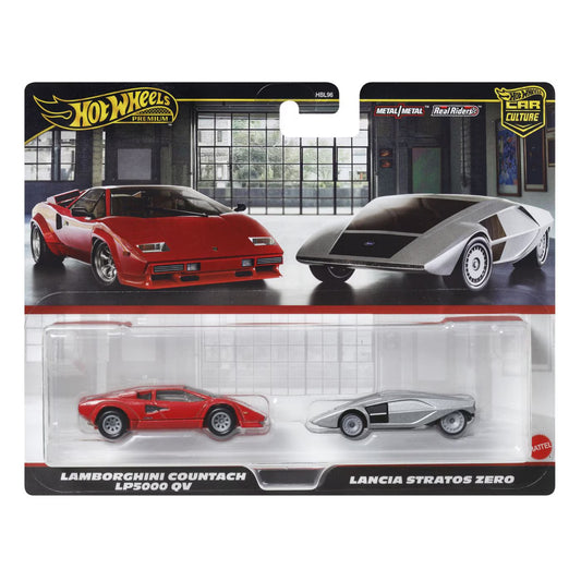 Set Hot Wheels Lamborghini Countach LP5000QV si Lancia Stratos Zero, 1:64
