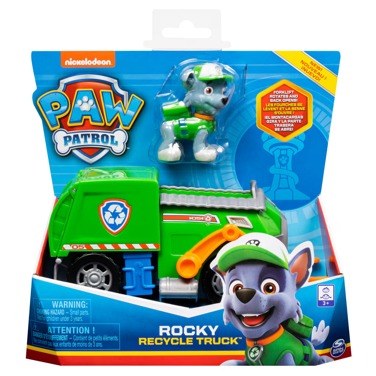 Paw Patrol Vehicule cu Figurina - Rocky Recycle Truck