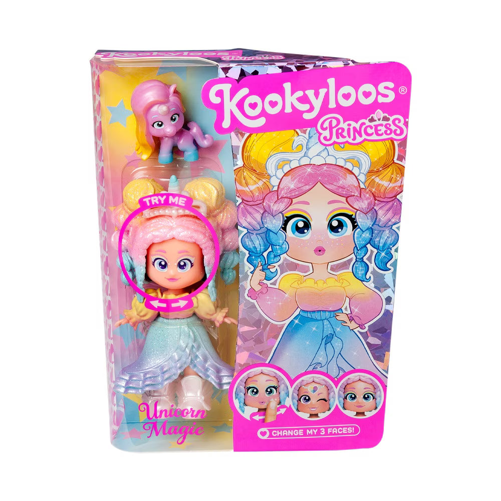 Papusa Kookyloos Princess + animalut - Unicorn Magic