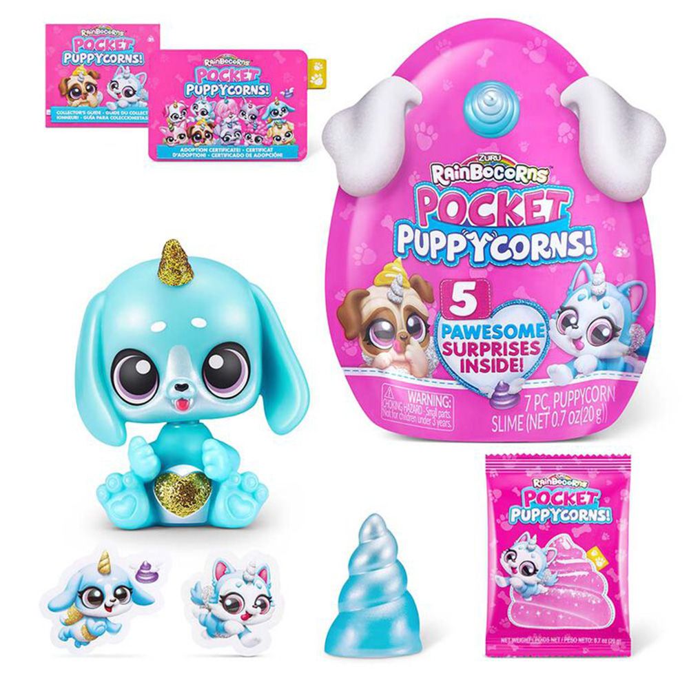 Rainbocorns - Set 3 figurine surpriza - Puppycorns!, 5 surprize - asortat / 84