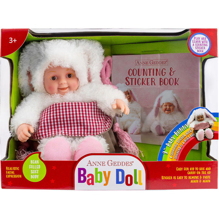 Anne Geddes - Iepuras 23 cm cu mini-carte cu stickere / 12