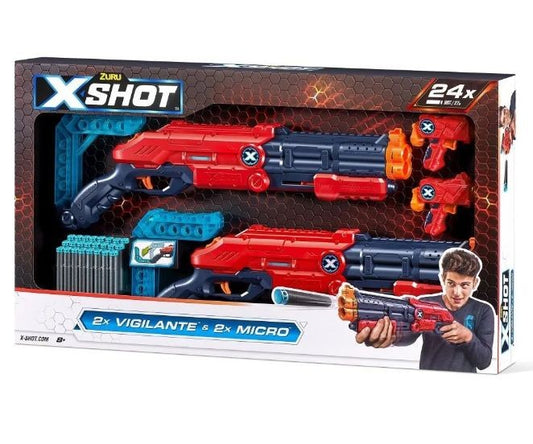 X-Shot set 4 blastere - 2 x Vigilante, 2 x Micro / 4